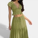 CARIÑA™ – Sheer Lace Tie-Up Two Piece Set