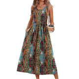TEMPERANCE™ – Boho Halter Neck Flowy Midi Dress