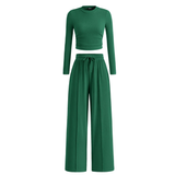REMI™ – Ribbed Knit Crop & Wide Leg Lounge Set