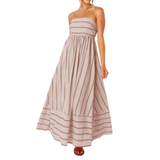 LAVELLE™ – Striped Spaghetti Strap Swing Maxi Dress