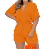 JOELLE™ – Casual V-Neck Drawstring Romper