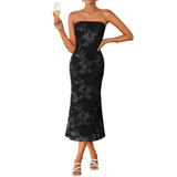 ONDINE™ – 3D Floral Strapless Bodycon Dress