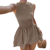 DAGNY™ – Vintage Check Tiered Mini Dress