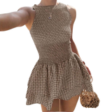 DEXIE™ – Vintage Check Tiered Mini Dress
