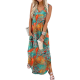 CASPIENNE™ – Breezy Floral Pocket Maxi Dress
