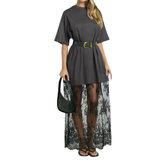 FRANNIE™ – Lace Hem Drop Shoulder Maxi Dress