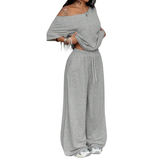 DARYN™ – Relaxed Off-Shoulder Wide Leg Two Piece Outfits