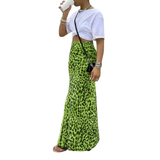 THORA™ – Wild Leopard Print Fishtail Midi Skirt