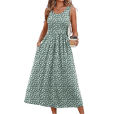TEMPERANCE™ – Boho Halter Neck Flowy Midi Dress