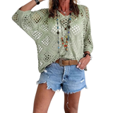 WILLA™ – Boho Diamond Crochet Batwing Top