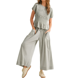 WRENOVA™ – Relaxed Smocked Wide-Leg Lounge Set