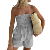 WINNIE™ – Striped Strapless Tube Top & Shorts Set