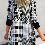 LEONA™ | Sleek Geo-Print Cardigan