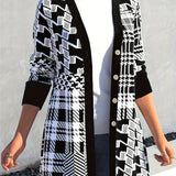 LEONA™ | Sleek Geo-Print Cardigan