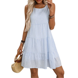 HELENA™ – Breezy Plaid Sleeveless Sundress