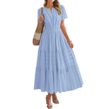 DELIA™ – Flirty V-Neck Puff Sleeve Dress