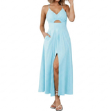 SOLÈNE™ – Sleeveless Spaghetti Strap Maxi Dress