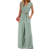 LENA™ – Breezy V-Neck Wide-Leg Set