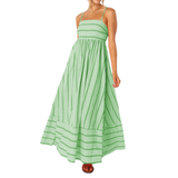 LAVELLE™ – Striped Spaghetti Strap Swing Maxi Dress