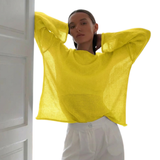 BRISEIS™ – Airy Hollow-Out Flare-Sleeve Knit Sweater