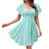 FLAVIA™ – Flutter Sleeve Tie-Back Mini Dress