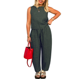 HALLIE™ – Relaxed Plaid Crop & Pants Set
