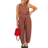 HALLIE™ – Relaxed Plaid Crop & Pants Set