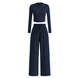REMI™ – Ribbed Knit Crop & Wide Leg Lounge Set