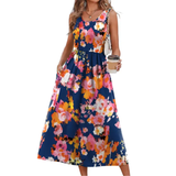 TEMPERANCE™ – Boho Halter Neck Flowy Midi Dress