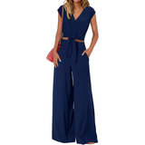 SUNDRA™ – Breezy Belted Crop Wide Leg Set
