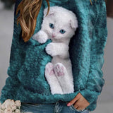 Neko™ - Cozy Cat Print Sweatshirt