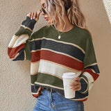 SOMIN™ - Comfy Striped Long Sleeve Round Neck Sweater