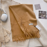 KHIONNE™ - Comfy Soft Plain Tassel Scarf Shawls
