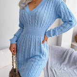 LIRAEL™ - Chic V-Neck Long Sleeve Mini Dress