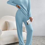 ELMER™ - Casual Long Sleeve V-Neck Top and Pants Set