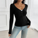 PALYA™ - Comfy V-Neck Long Sleeve Top