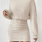 POPPY™ - Minimalist Ribbed Turtleneck Dress