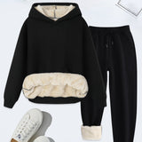 FORDA™ - Cozy Solid Color Hoodie and Drawstring Pants Set