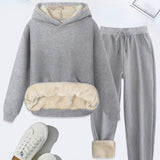 FORDA™ - Cozy Solid Color Hoodie and Drawstring Pants Set