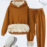 FORDA™ - Cozy Solid Color Hoodie and Drawstring Pants Set