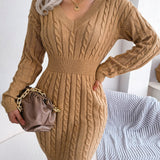 LIRAEL™ - Chic V-Neck Long Sleeve Mini Dress
