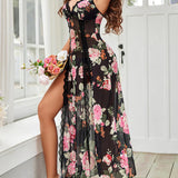 LUZY™ - Casual V-Neck Lingerie Maxi Nightdress