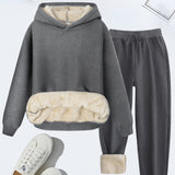 FORDA™ - Cozy Solid Color Hoodie and Drawstring Pants Set