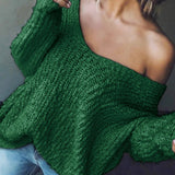 TELIKA™ - Comfy Drop Shoulder Long Sleeve Sweater