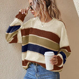 SOMIN™ - Comfy Striped Long Sleeve Round Neck Sweater