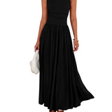 EMMIE™- Chic Sleeveless Ruched High-Waisted Maxi Dress