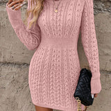 ALVA™ - Cable Knit Bodycon Sweater Dress with Round Neck for Fall & Winter