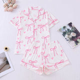 SHAKILA™ - Casual Crop Shirt and Short Pajama Set