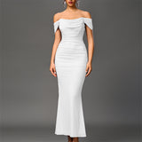 VALENTINI™ – Chic Off-Shoulder Ruched Mermaid Evening Dress