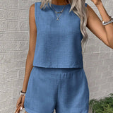 CLARISSE™ - Chic Sleeveless Tank & Shorts Set